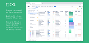 Save your own personal and shared team sheets. Quickly switch between them for different jobs. Cross-project timelines, sprint scopes, backlogs, time sheets, asset inventories, personal task lists. The sky is the limit.